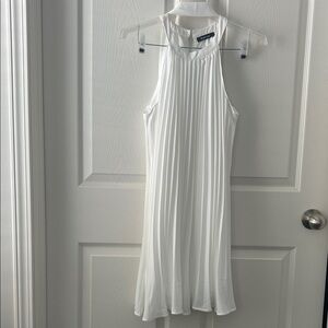 Elegant White Pleated Dress